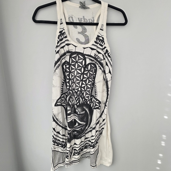 Urban White Graphic Women's Tunic - Picture 1 of 10